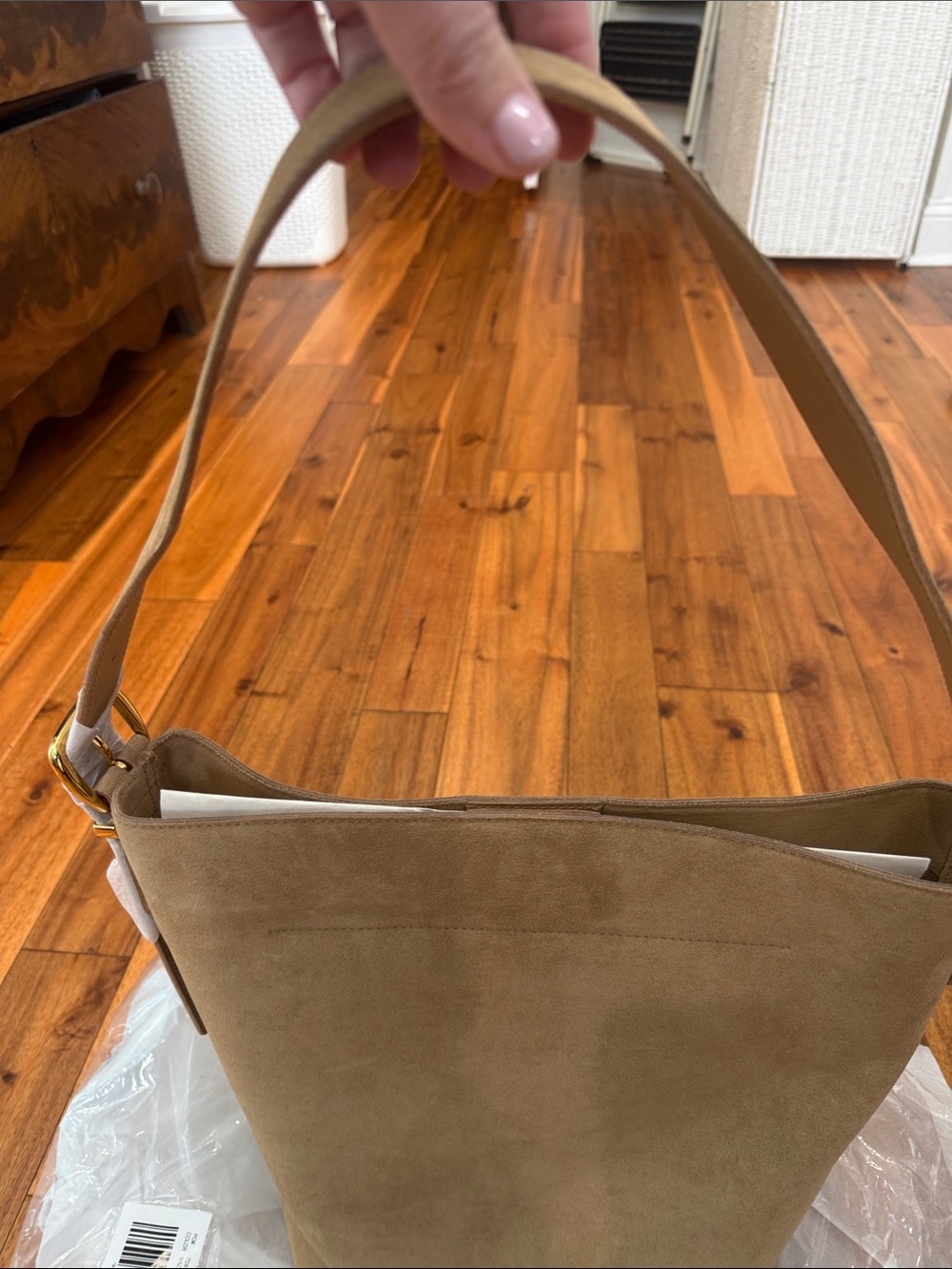 NWT Madewell suede purse in tawny khaki - Picture 2 of 5